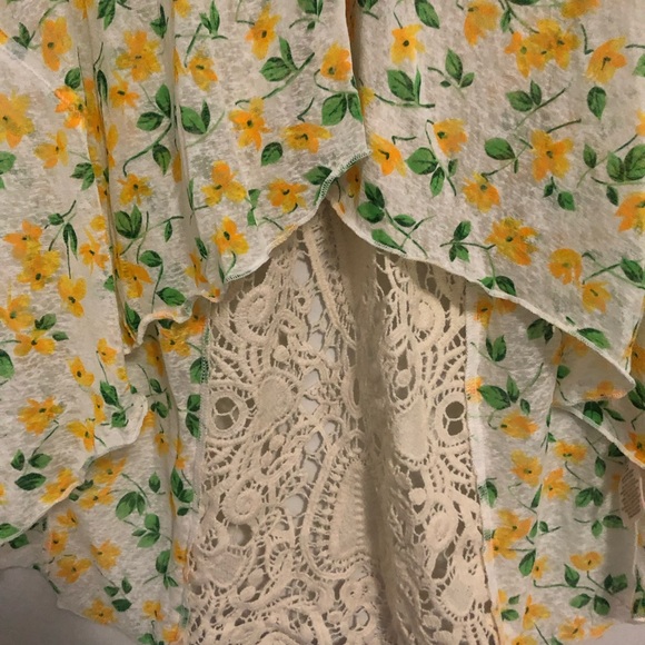 Free People Floral Sleeveless Summer Top Size Large - Picture 5 of 7